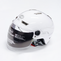 MTM 아이리스 오토바이 스쿠터 바이크 반모 헬멧 실제 통풍구 사이즈 조절 가능 L 사이즈, 펄화이트