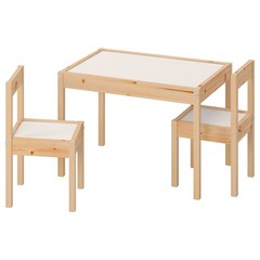 [withIkea]이케아 어린이 테이블세트 LATT 레트 테이블+의자2 화이트 소나무, 조립 동영상 제공