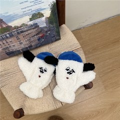 걸스코코 귀여운 블루모자 강아지 벙어리장갑 댕댕이 퍼 겨울 손모아 장갑