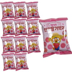 뽀로로 한입딸기약과 100g x 12개 달콤한 미니약과 사무실간식 탕비실과자, 1개