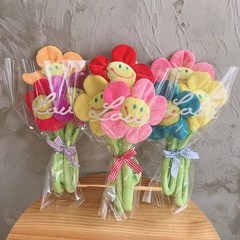 쥬쥬핑크 스마일 꽃 인형 꽃다발, B.핑크 레드 옐로우