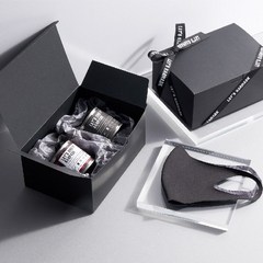 [본사직영 카르마스크] (블랙+레드체크 선물세트 사이즈-M) (100% 국내산) 연예인 원조 기능성 패션마스크, 1개입, 1개