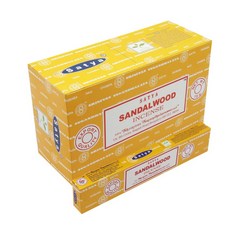[정식수입원] 사티아 나그참파 인센스 스틱 샌달우드 대용량 15g x 12팩, 샌달우드(BNG) 15g x 12팩