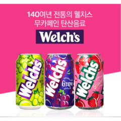 웰치스 355ml 딸기6개+청포도6개+포도12개, 1박스