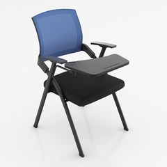 Apnoo 일체형 테이블 의자 책걸상 접이식 강의실의자 강습의자 책상의자, 블루, 1개