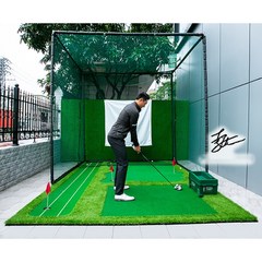 야외 스윙 연습 대형 그물 네트 골프 연습장 3.0 x 3.0 x 3M, 반자동볼머신