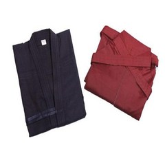 기능성 검도복 검도호구 검도복상하의 세트 주짓수유도복 일본 도복 넥타이 세트 검도 합기도 하카마 무술 유니폼 남성 여성 사이즈, dark blue red+XXL
