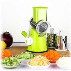 민진몰 돌돌이 회전 샐러드 마스터 만능채칼 회오리감자 야채 슬라이서 Multi Vegetable Slicer, 야채슬라이서(그린), 1개, 그린