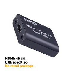 캡처보드 방송용 촬영 장비HD 비디오 캡처 카드 HDMI 호환 USB 2.0 보드 게임 녹화 라이브 스트리밍 방송 T, 02 With Audio