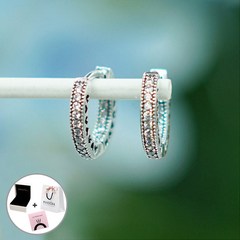 판도라 귀걸이 296317CZ 하트 후프 이어링 Hearts Hoop Earrings