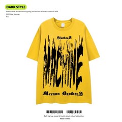 나염 프린팅 반팔 티셔츠 남하라주쿠풍 루즈핏 반팔 상의 여름 트렌드 스타일리쉬한 힙합 티셔츠