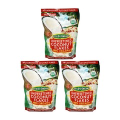 Let's Do Organic 코코넛 플레이크, 200g, 3개