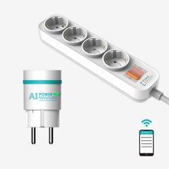 AI 스마트플러그 + 국산4구 안전멀티탭, 1개, 0cm