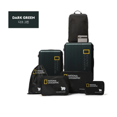 (국내매장판/AS가능) 내셔널지오그래픽 두오모캐리어(24+20+백팩+백인백+여권지갑+커버) 다크그린 그린 TSA 승인 여행용 캐리어 셋트 커플 여행