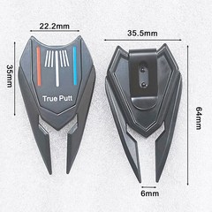 2 크기 골프 공 마커 골프 디벗 수리 기계 자기 3 라인 통행료 선물 골프 공 게임을위한 Aimingball 마커, 작은 검정, 사진으로