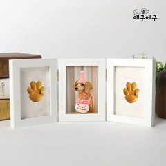 애구애구 강아지 고양이 생일파티 선물 발도장액자 3단, 2.블랙