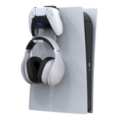 [국내배송] PS5 플스5 듀얼센스 싱글 충전거치대 및 헤드폰 거치대 플레이스테이션5 벽걸이, 화이트, 1개