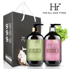 [Hr24] 자연유래 단백질 대용량 무실리콘 두피 샴푸 + 트리트먼트 총 2000ml 실속 명절 선물세트, 2개