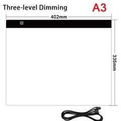 스크린톤 라이트박스 A3 A4 A5 드로잉 태블릿 다이아몬드 페인팅 보드 USB 아트 복사 패드 쓰기 스케치 Wacom 트레이싱 led 라이트, [03] A3 40x33.5CM