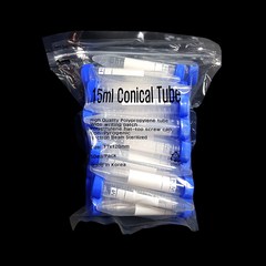 레디코 코니컬 튜브 15ml Conical Tube 플라스틱 코니칼 팔콘 원심 분리 멸균 과학 실습 시료 샘플 채취 용액 소분, 1세트