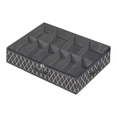 명확한 뚜껑과 지퍼가있는 침대 주최자 아래 Underbed Shoe Organizer 가정용 대형 깔끔한 구두 상자 브래지어 양말, 75cmx60cmx15cm, 부직포, 회색, 1개