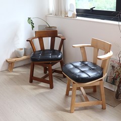 [파스텔우드] 에스원 원목 회전의자 카페의자 커피숍의자 디자인의자 인테리어의자, 네추럴, 1개