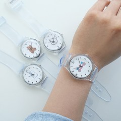 [수앤수]캐릭터 투명 젤리 손목시계 (22W011)