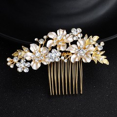 큐빅 머리띠 Pearl Crystal Wedding Hair Combs Accessories for Bridal Flower Headpiece Headbands Women