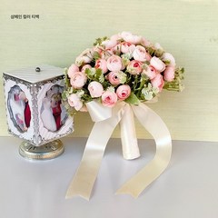 삼계설화차 꽃봉오리 모조품 부케의 결혼 예물 수령증 사진 꽃다발 완성품, 색깔1