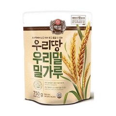 (상온)백설 우리땅 우리밀 밀가루, 750g, 1개