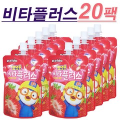 뽀로로 비타플러스 딸기 오렌지 포도 20개 택1 뽀로로음료 어린이음료, 딸기맛, 100ml, 20팩