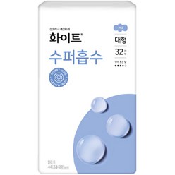 유한킴벌리 화이트 수퍼흡수 생리대 날개형, 대형, 32개입, 1개