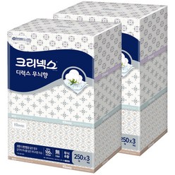 크리넥스 무늬향각티슈 250매 3입 2팩, 3개입, 2개