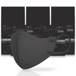아에르 어드밴스드 PLUS 보건용 마스크 S KF94, 1개입, 50개, 블랙