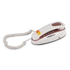대명전자통신 유선 전화기, DM-710, 흰색 + 갈색
