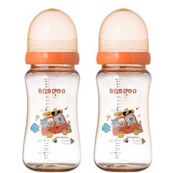 리틀밥독 프리미엄 PPSU 노꼭지 젖병 300ml 트윈팩, 오렌지, 2개