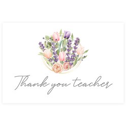 도나앤데코 선생님009 님프 싱그러운 꽃다발 가로형 사각 스티커 6 x 4 cm, 혼합 색상, 60개