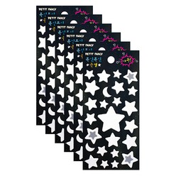 쁘띠팬시 폭신폭신 큰별 야광 스티커 da5249, 혼합 색상, 6개