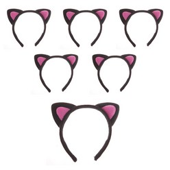 리빙다 고양이 머리띠, 핑크, 6개