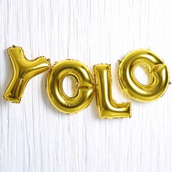 YOLO 은박풍선 커튼 세트, 골드, 1세트