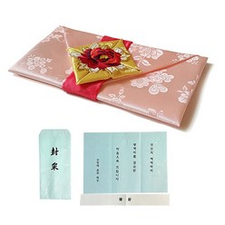 모란 예단보 + 봉채 봉투, 살구, 1세트