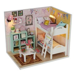 꼬미딜 소녀 이층침대 소형 미니어처하우스 DIY 키트 + 제작도구, 혼합색상