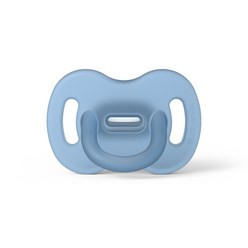 스와비넥스 모유촉감 올실리콘 일자형 쪽쪽이, 2단계(6개월이상), 블루, 1개