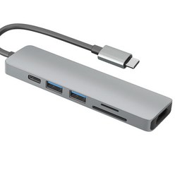 케이베스트 USB C타입 멀티허브 6in1 포트 ctohdmi400, 실버