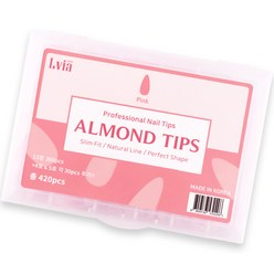 엘비아 아몬드 네일팁 420p, 핑크, 1개