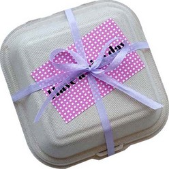 티나피크닉 도시락 크라프트펄프 상자 + 스티커 2p + 리본끈 세트 핑크, 10세트