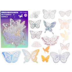 올리브파티 스파클 글리터 홀로그램 다꾸 방수 스티커 15종 x 3p 세트, 나비, 1세트