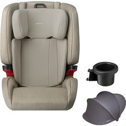 다이치 ISOFIX 브이가드 주니어 리우 카시트 + 선바이저 + 컵 홀더 세트, 웜그레이