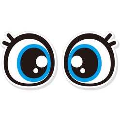 제제데코 차량 졸음방지 잠깨우는 왕눈이 반사판 눈 스티커 대형 27~28cm, 왕눈이 A012, 1세트