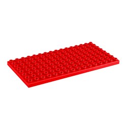 요고요 듀플로 호환 두꺼운 놀이판 8 x 16칸 12.8 x 25.6 cm, 빨강